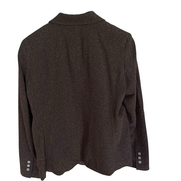 L.L. Bean Women’s Brown Blazer Wool/Silk Blend Tailored Fit Notched Lapels L - Picture 6 of 10